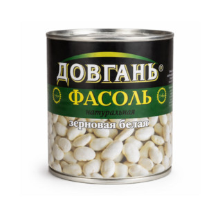Довгань Фасоль белая 0,430 Ж\Б 12 шт в уп
